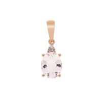 Cherry Blossom™Morganite Pendant with Natural Pink Diamond in 9K Rose Gold 1.65cts