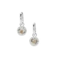 Eden Cut Optic Quartz Earrings in Britannia Silver 4cts