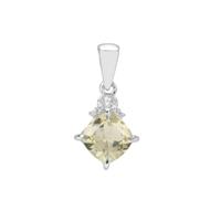 Serenite Pendant with White Zircon in Sterling Silver 2.10cts