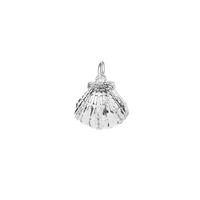 Kaori Cultured Pearl Seashell Pendant with White Topaz in Sterling Silver (4mm)