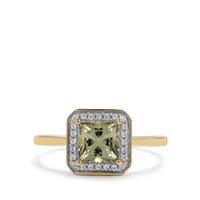 Csarite® Ring with White Zircon in 9K Gold 1.40cts
