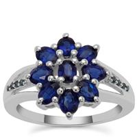 Nilamani Ring with Blue Diamond in Sterling Silver 1.97cts