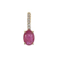 Montepuez Ruby Pendant with White Zircon in 9K Gold 0.89cts