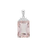 Galileia Topaz Pendant with White Zircon in Sterling Silver 19.45cts