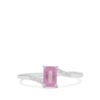 Ilakaka Hot Pink Sapphire Ring with White Zircon in Sterling Silver 0.90ct