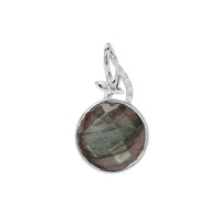 Labradorite Pendant with White Zircon in Sterling Silver 8.84cts
