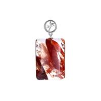 Red Quartz Pendant in Rose Tone Sterling Silver 30cts