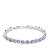 Tanzanite Bracelet with White Zircon in Sterling Silver 9.88cts