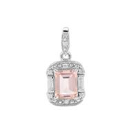 Galileia Topaz Pendant with White Zircon in Sterling Silver 3.30cts