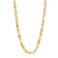 Baltic Champagne Amber Necklace in Rhodium Flash Sterling Silver