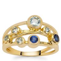 Santa Maria Aquamarine, Aquaiba™ Beryl Ring with Nilamani in 9K Gold 0.70ct