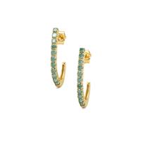 Seafoam Green Diamonds Earrings in 9K Gold 1cts