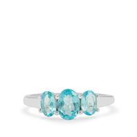 Madagascan Blue Apatite Ring in Sterling Silver 1.50cts