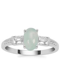 Gem-Jelly™ Aquaprase™ Ring with White Zircon in Sterling Silver 1.13cts