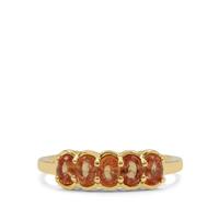 Songea Orange Sapphire Ring in 9K Gold 1.05cts