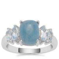 Thor Blue Quartz Ring with Sky Blue Topaz in Sterling Silver 3.15cts