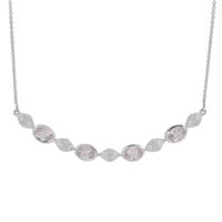 Minas Gerais Kunzite Necklace with White Zircon in Sterling Silver 5.65cts