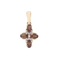 Bekily Colour Change Garnet Pendant with White Zircon in 9K Gold 1.14cts