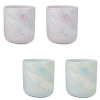 Set of 2 Ceramic Marble Effect Pots in Selection of Colours  