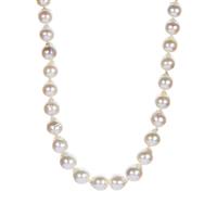 Akoya Cultured Pearl Graduated Necklace  in Sterling Silver
