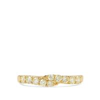 Natural Yellow Diamond Ring in 9K Gold 0.55ct