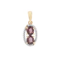 Burmese Lavender Spinel Pendant with White Zircon in 9K Gold 1.60cts