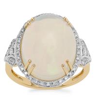 Ethiopian Opal Ring with Diamond in 18K Gold 7.75cts 