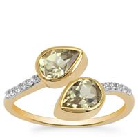 Csarite® Ring with White Zircon in 9K Gold 1.50cts