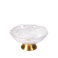 Glass Fruit Bowl with Gold Base - Small