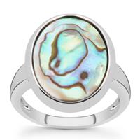 Paua Ring in Sterling Silver (18x13mm)