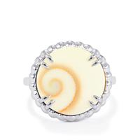 Shiva Eye Shell Ring in Sterling Silver (15x15mm)