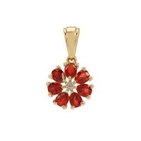 Tanzanian Ruby Pendant with White Zircon in 9K Gold 1.35cts