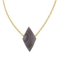 Botswana Agate Necklace in Gold Plated Sterling Silver 7cts