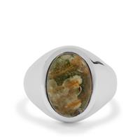 Rainforest Jasper Ring in Sterling Silver 6cts