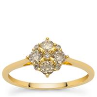 Golden Ivory Diamond Ring in 9K Gold 0.57ct