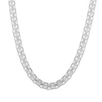 18" Sterling Silver Dettaglio Diamond Cut Bismark Chain 3.02g