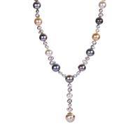 Tahitian & South Sea Cultured Pearl Necklace in Sterling Silver