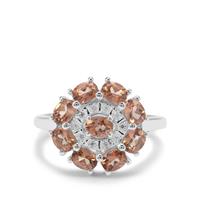 Sopa Andalusite Ring with White Zircon in Sterling Silver 1.59cts
