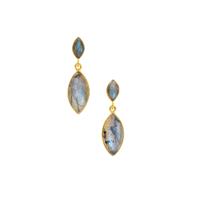 Labradorite Earrings in Gold Plated Sterling Silver 19.30cts
