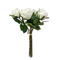 Short Single White Rose Bunch of 6