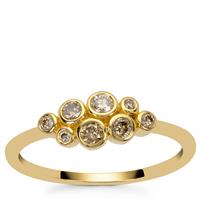 Ombre Champagne Diamond Ring in 9K Gold 0.25ct
