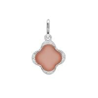 Pink Chalcedony Pendant with White Zircon in Sterling Silver 4.25cts