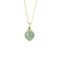 Type A Jadeite Pendant Necklace in Gold Tone Sterling Silver 18cts