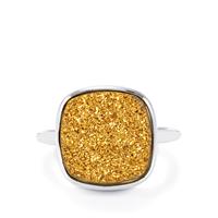 Golden Drusy Ring in Sterling Silver 6.84cts