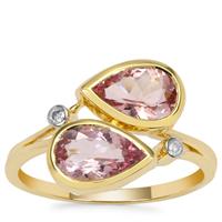 Cherry Blossom™ Morganite Ring with Diamond in 9K Gold 2.05cts
