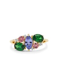 Multi Colour Gemstones Ring in 9K Gold 1.90cts