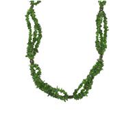Chrome Diopside 3 line Fancy Nugget Bead Necklace in Sterling Silver 180cts 