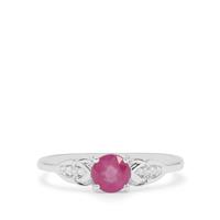 Ilakaka Hot Pink Sapphire Ring with White Zircon in Sterling Silver 0.90ct (F)