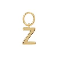 Molte Z Letter in Gold Plated Sterling Silver