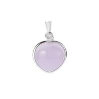 Type A Lavender Jadeite Pendant with White Topaz in Sterling Silver 3.29cts